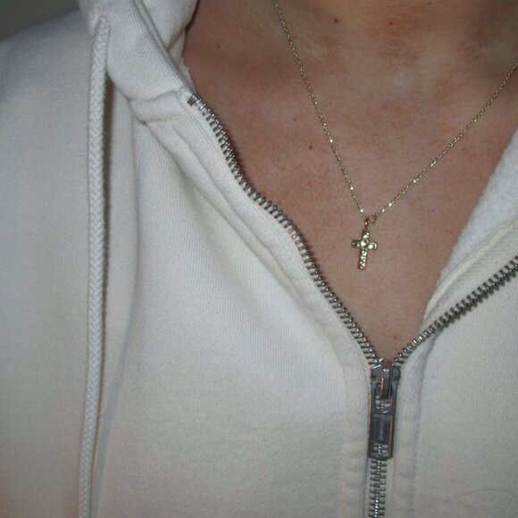 Brandy Melville Off White Zip Up Hoodie - Picture 4 of 7